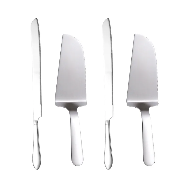 Custom Logo Stainless Steel Cake Knife And Server Set for Wedding Party Hotel Restaurant Baking Utensils Cake Cutter Server