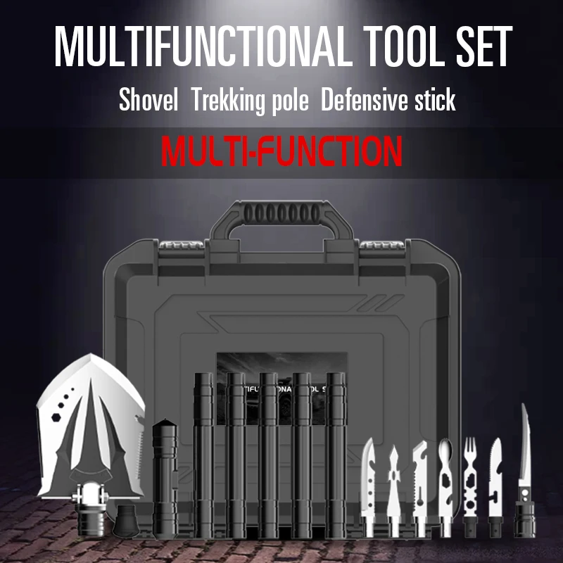 
New Multifunctional Shovel Tool Set Trekking Poles Kit 