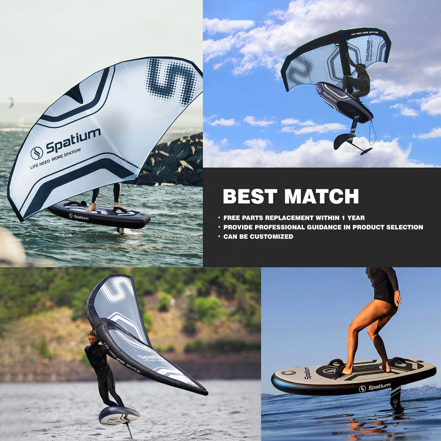 Favorite High Strength Nylon Hydrofoil Front Wing Foil Mount Carbon Fiber Wind Wings For Adults
