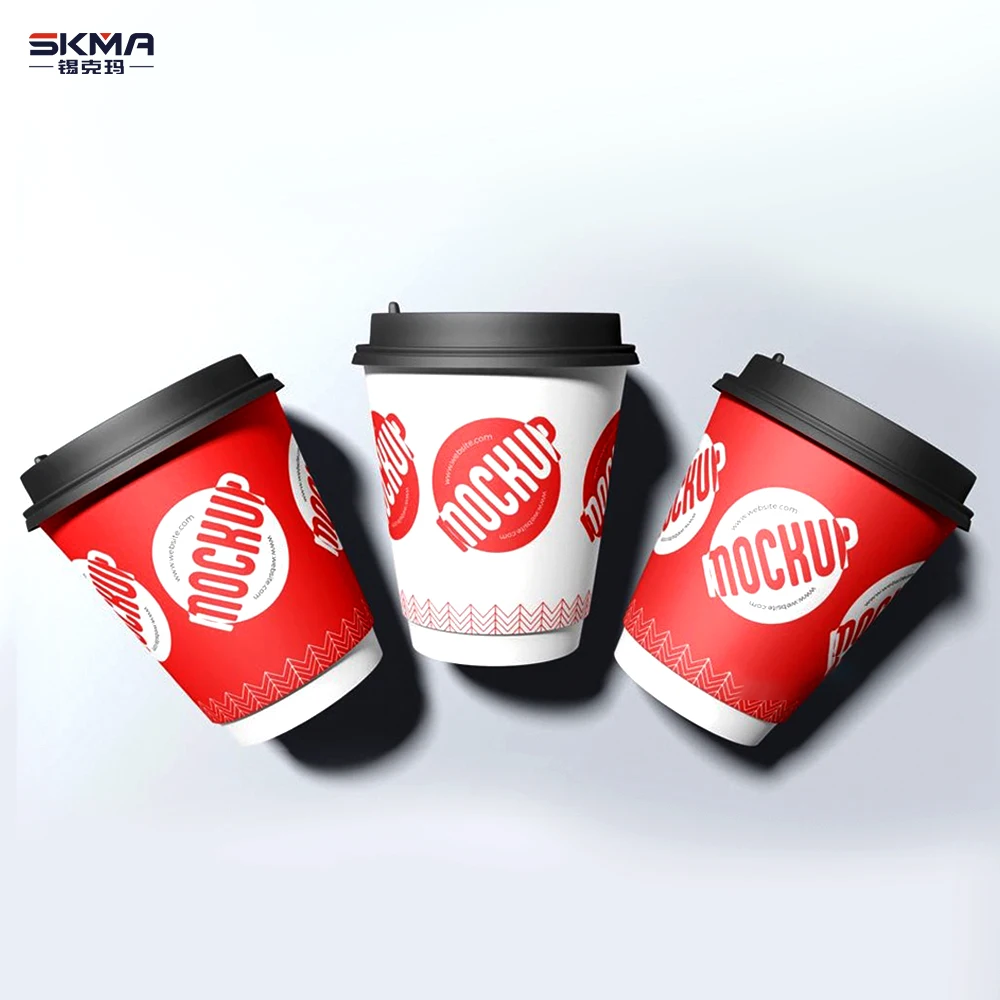 SKMA Hot Sales 8Oz 12Oz 16Oz 22Oz Disposable Cafe Paper Cup Single Wall Double Walls Coffee Pla Paper Cup With Lid