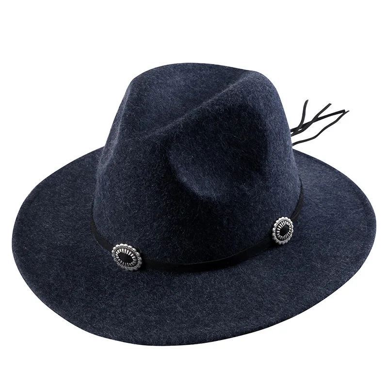 new flat top fedora hat traditional handmade men fedora hats wide brim western style factory wholesale
