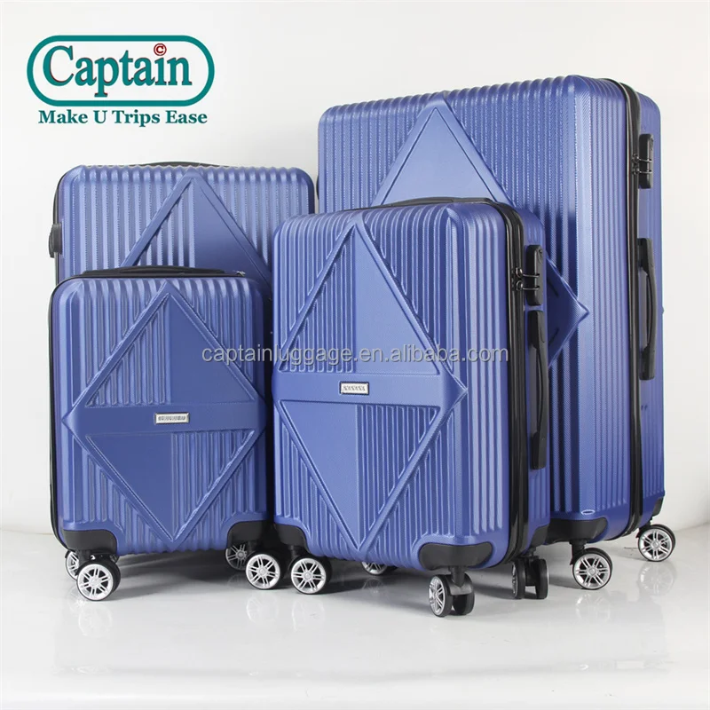 ABS 360 Degree Hard Side Travel Style Suitcases Blue Trolley Luggage Bag Set Carry On Luggage 4pcs set in 16 20 24 28 inch