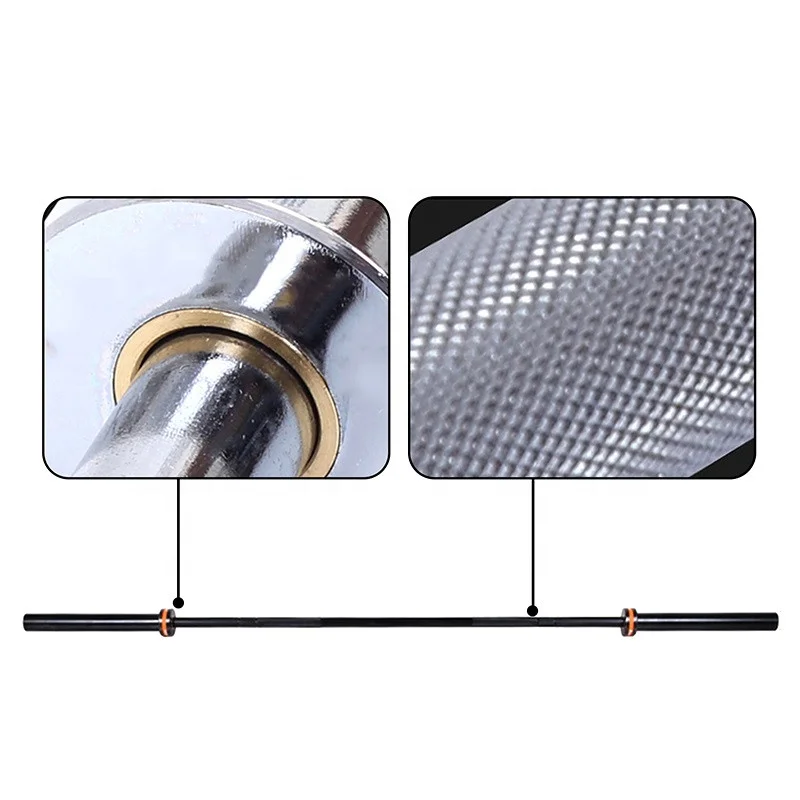 China Made Premium Barbell Bar Gym Accessories 2.2m Alloy Steel Weight Lifting Barbell Bar for Sale