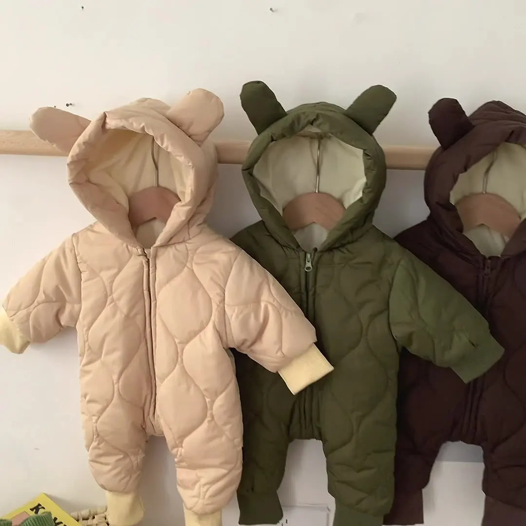 plus velvet padded cotton clothing newborn boy warm  ins baby clothes autumn and winter suit