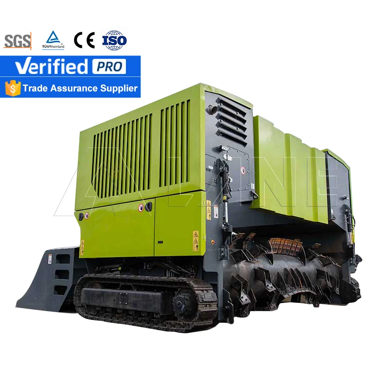 LANE Sludge Compostaje Machine Driverless Industrial Compost Turner Compost Production Equipment