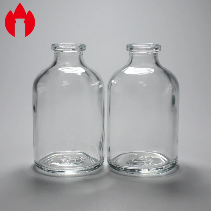 Clear Glass Bottles 50ml for Injection With