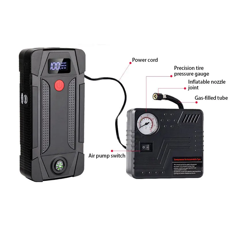 Hot 18000mAh 800A Portable Car Jump Starter Power Bank Car Booster Charger 12V Starting Device Petrol Diesel Car Booster