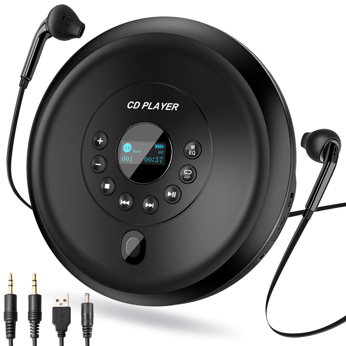 
Персональный CD Discman CD/mp3-плеер с разъемом для наушников, литиевая батарея 