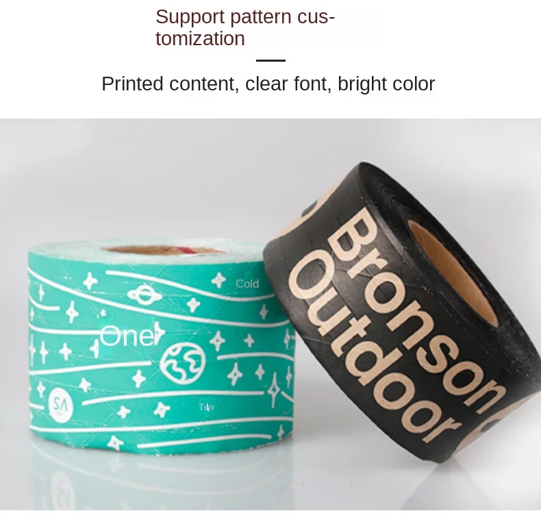 Special Printed Kraft Paper Tape Warning Words Water-Free Sealing Box Packaging Kraft Paper Tape in Stock