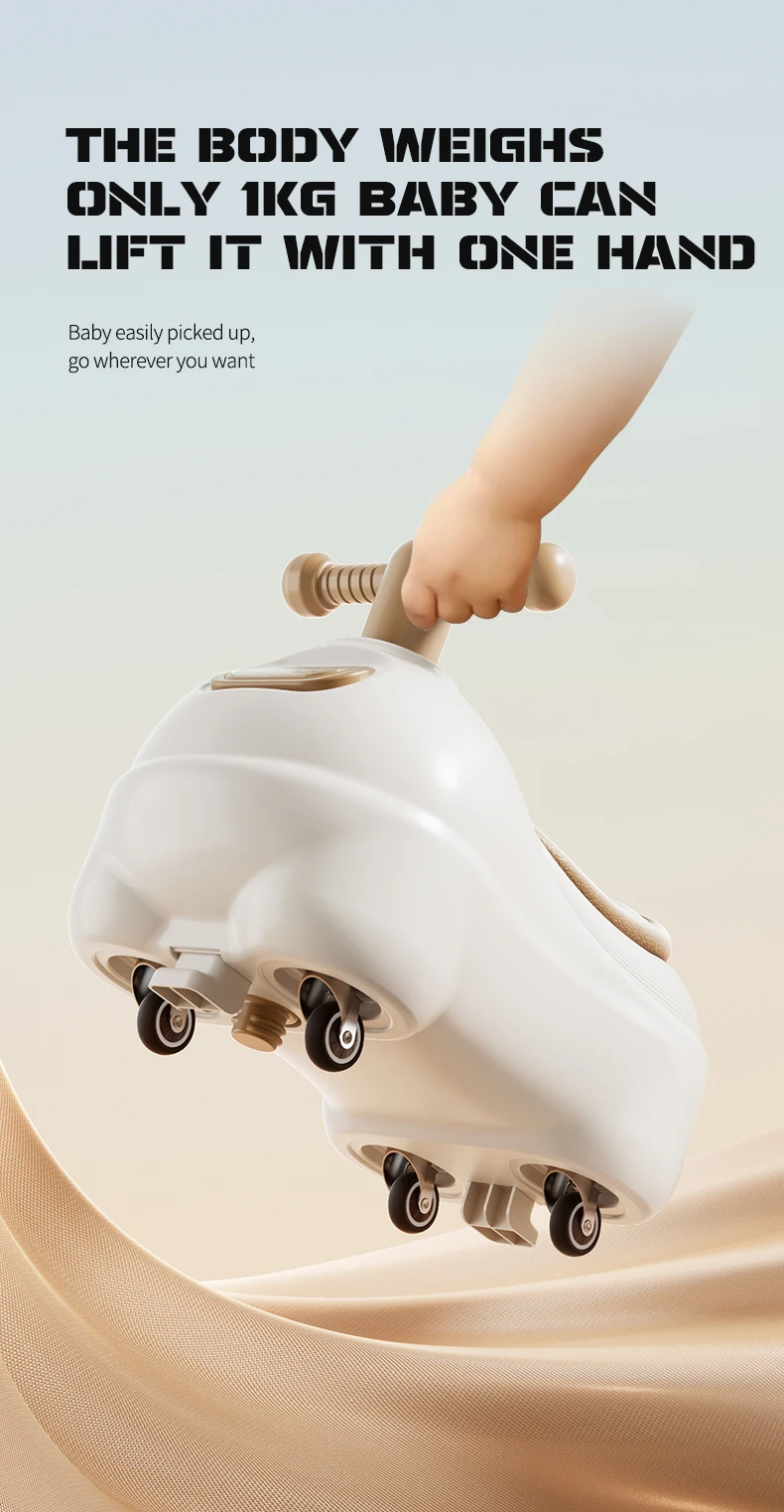 2024 newest peanut type plastic children ride on  toy swing car for kids scooter for baby and toddler