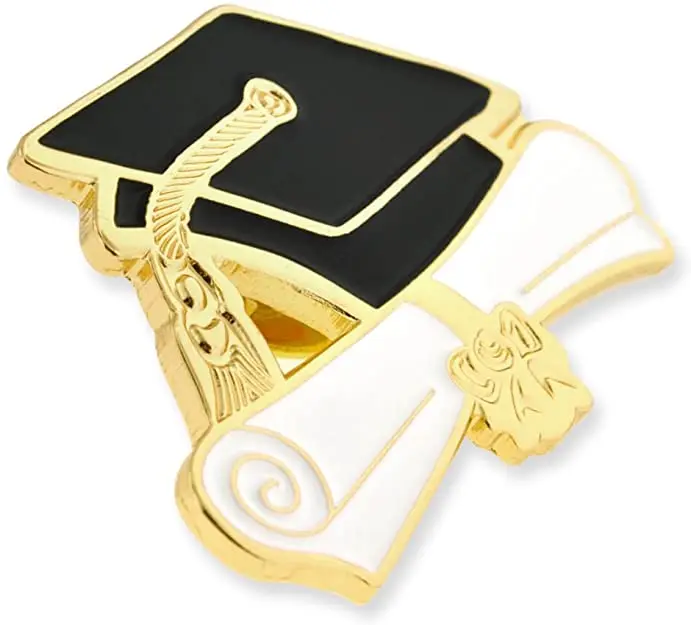 2022 Graduate Graduation Cap Gold Custom Pin Badge Metal Enamel Lapel Pin