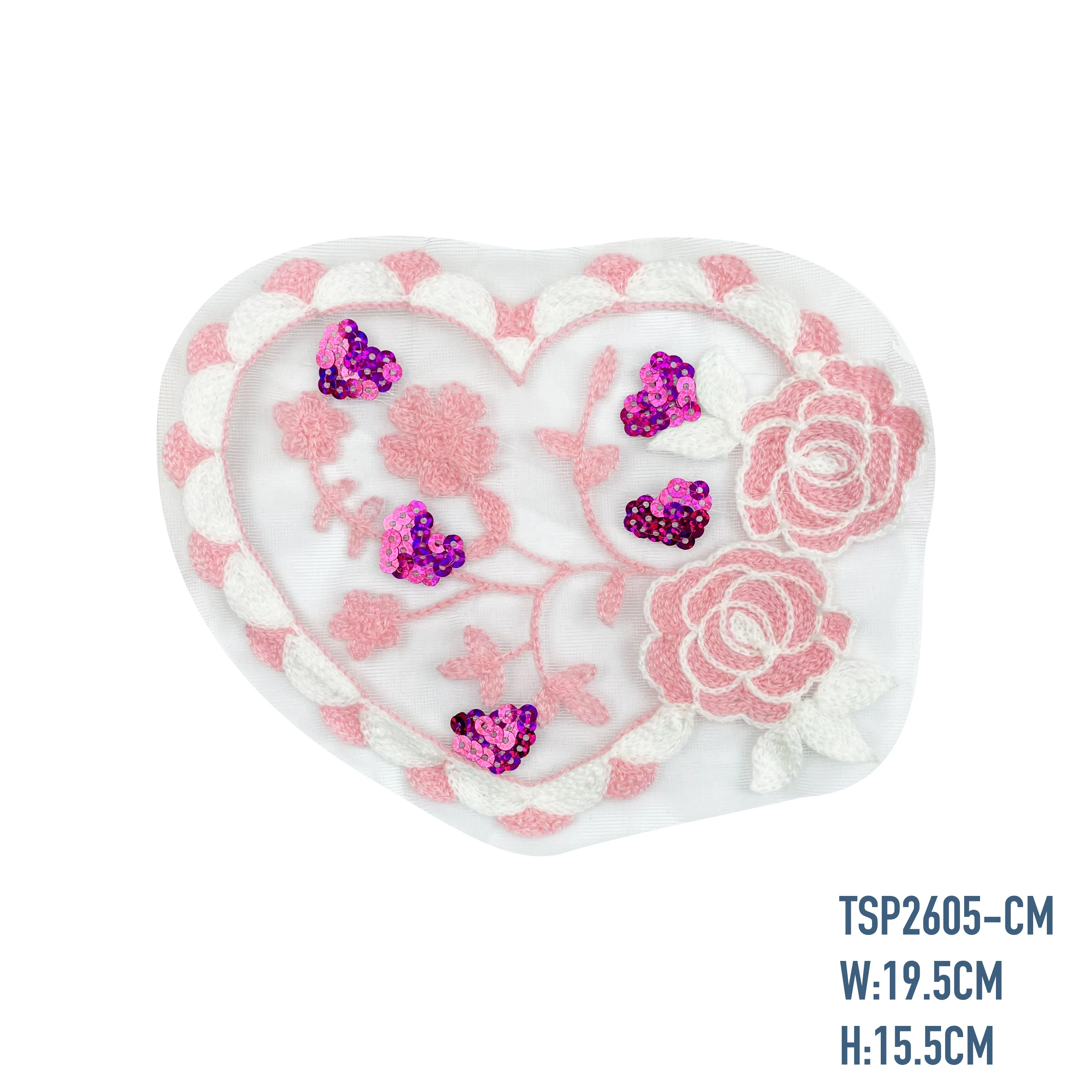 Parches de chenilla wholesale chenille shiny sequin embroidery patch for clothing accessory custom pattern patches