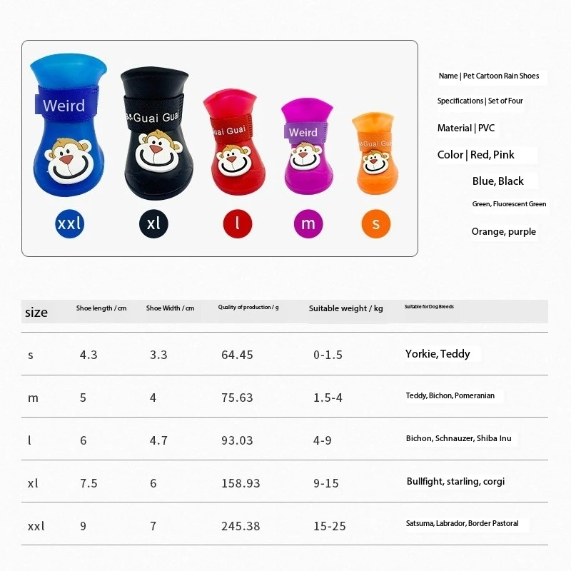 Pet Shoes Soft Sole Silicone Foot Covers Anti-dirty Waterproof Rain Boots for Cats and Dogs