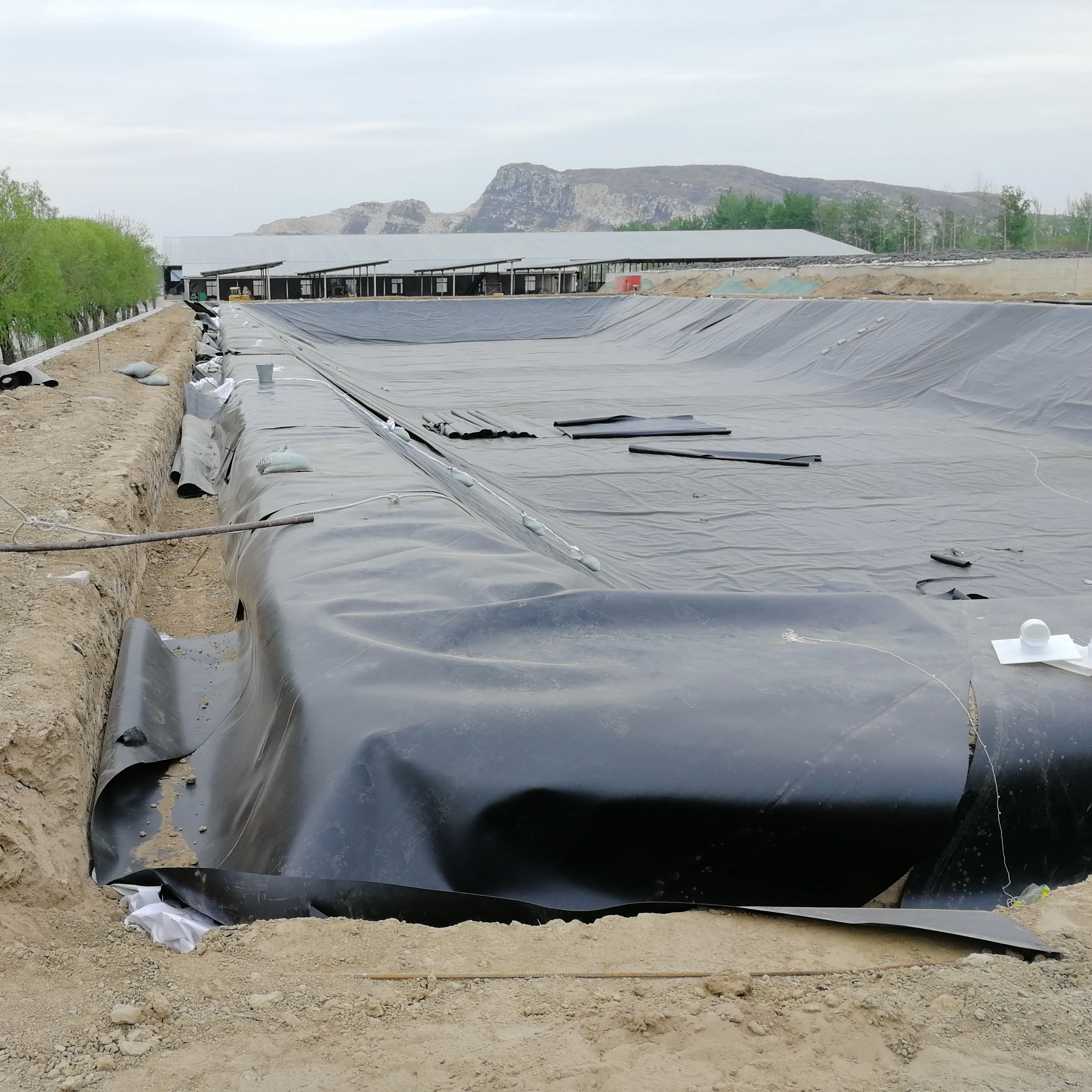 0 75 мм 1 2 водонепроницаемая мембрана HDPE листовая пластиковая геомембранная прокладка для пруда