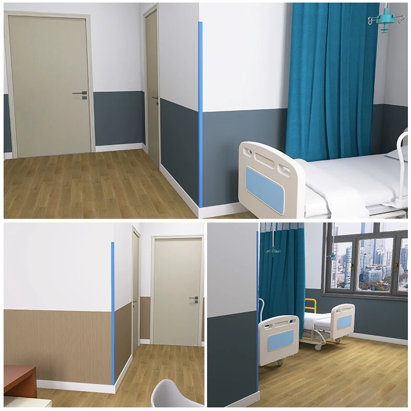 High Impact Pvc+aluminum Retainer Plastic Wall Corner Protectors Hospital Corner Guard