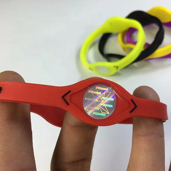 Custom X power sport hologramm Energy balance silicon bracelet power ionic magnet wrist band with negative ions