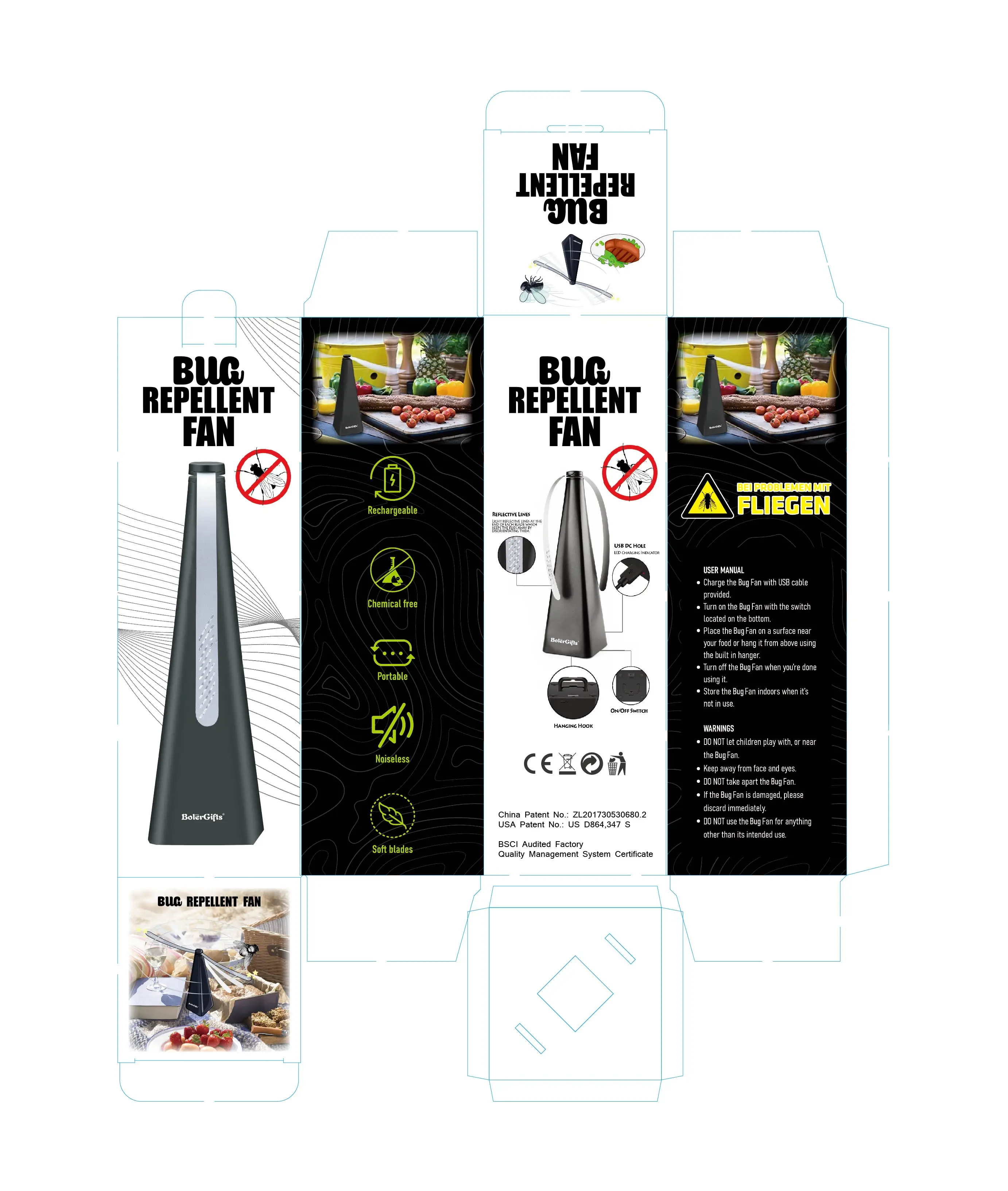 Automatic Fly Repeller Pest Exterminator Fan Food Protector Summer Insect Flying Insect Repellent Fan can be used for party