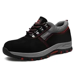 SAFETY BLAZERS Hot Selling GENUINE LEATHER Leather Anti Smashing Steel Toe Men Work Safety Shoes