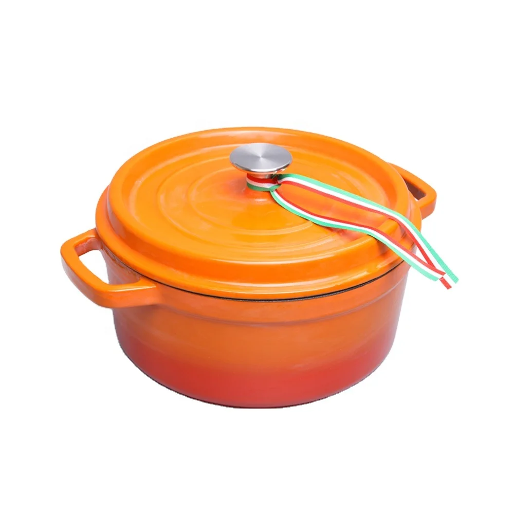 Practical household casserole dish cast iron pot mini size with cast iron knob for chicken soup stewed rice