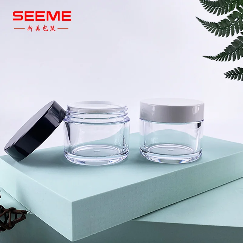 Wholesale high quality 50ml clear wholesale PETG plastic jars with lid