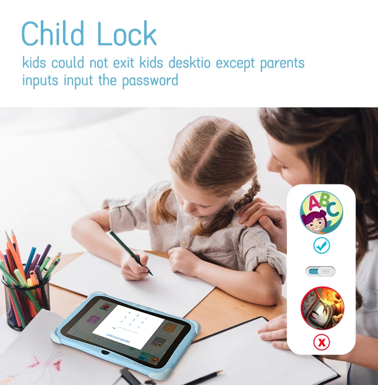 Wholesale Custom 8 inch Tablet Children Education Tablets Android Wifi Tabtle Pc For Kids