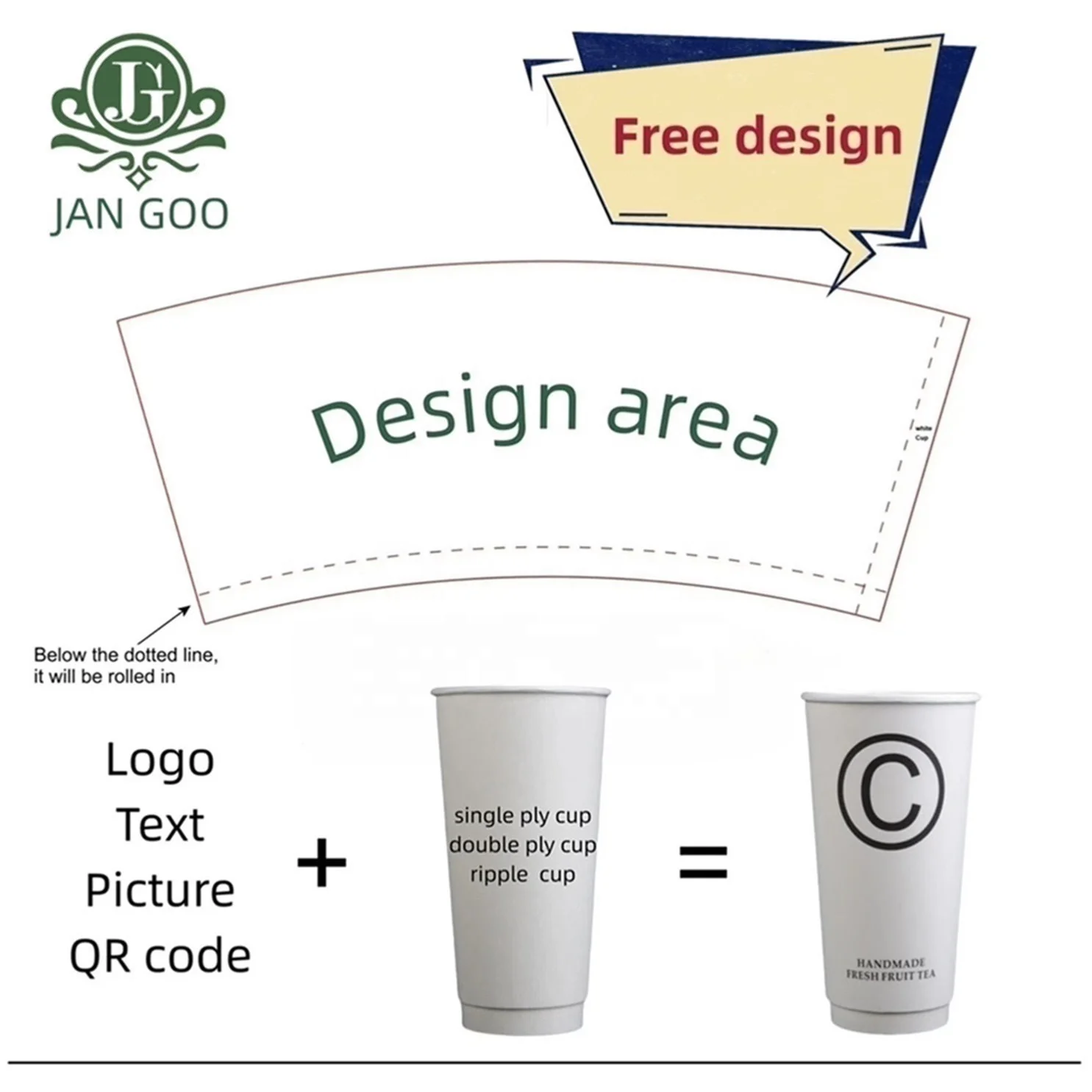 Одноразовые двухсторонние белые PLA бумажные стаканчики с водонепроницаемым покрытием для горячих напитков