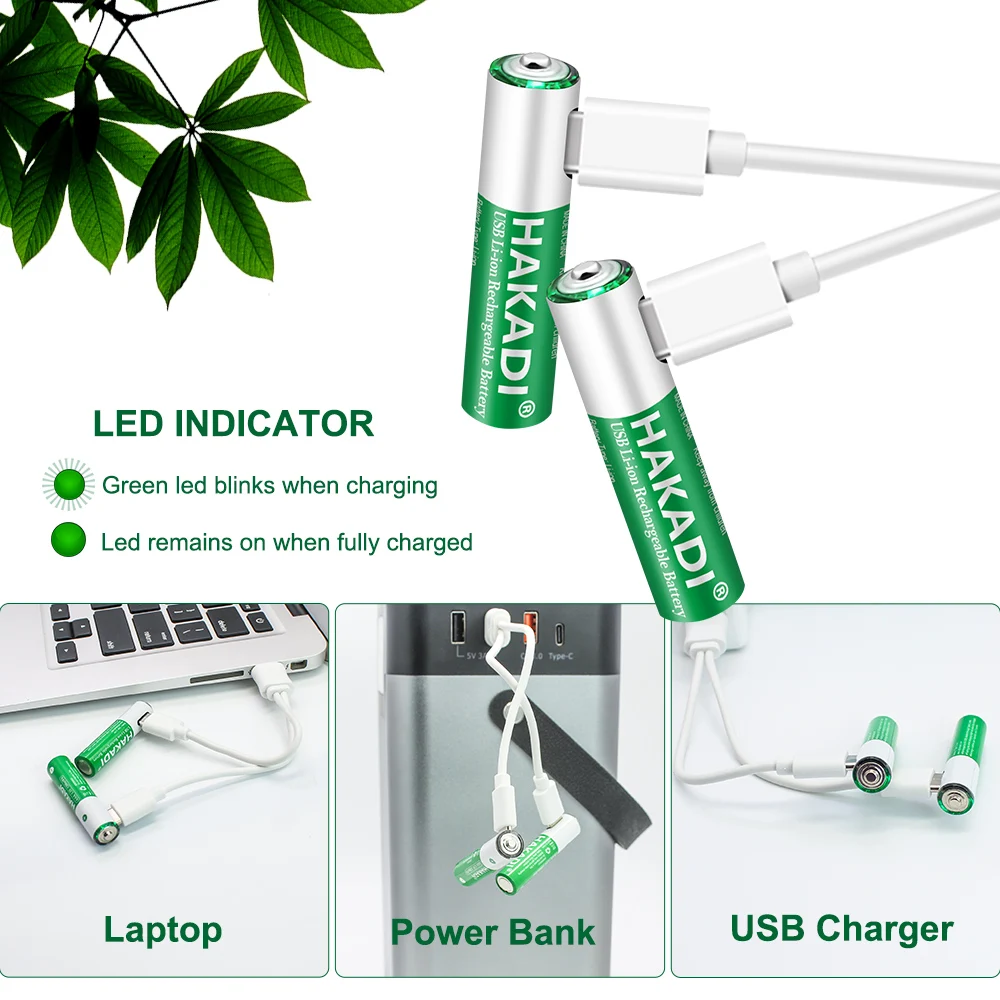 Быстрая доставка перезаряжаемый аккумулятор AAA Type-C 1 5 В 1200Mwh Pilas Usb-аккумулятор