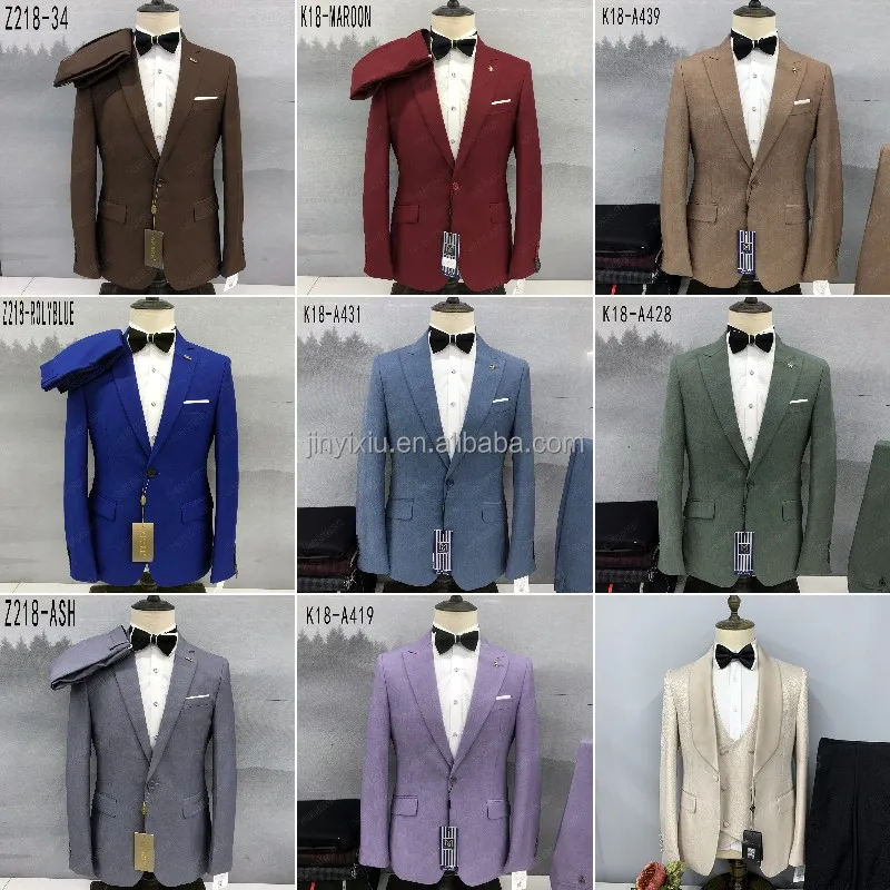 Custom High Quality Luxury Wool Navy Blue Formal Business Dress Clothes 2 Pieces Pant Coat Set Slim Men Suits for Men