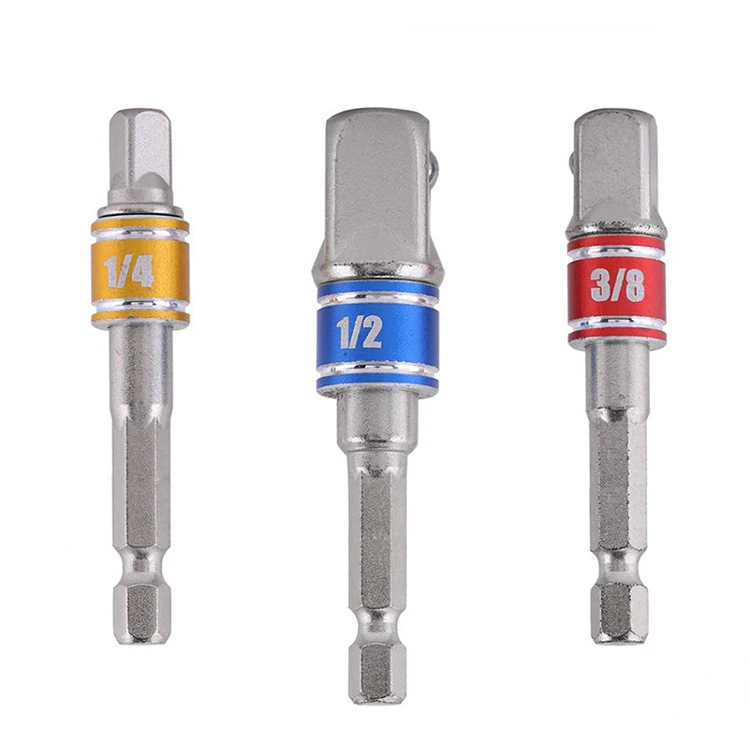 silver rod 3 colours painted hex shank square head adapter with ball
