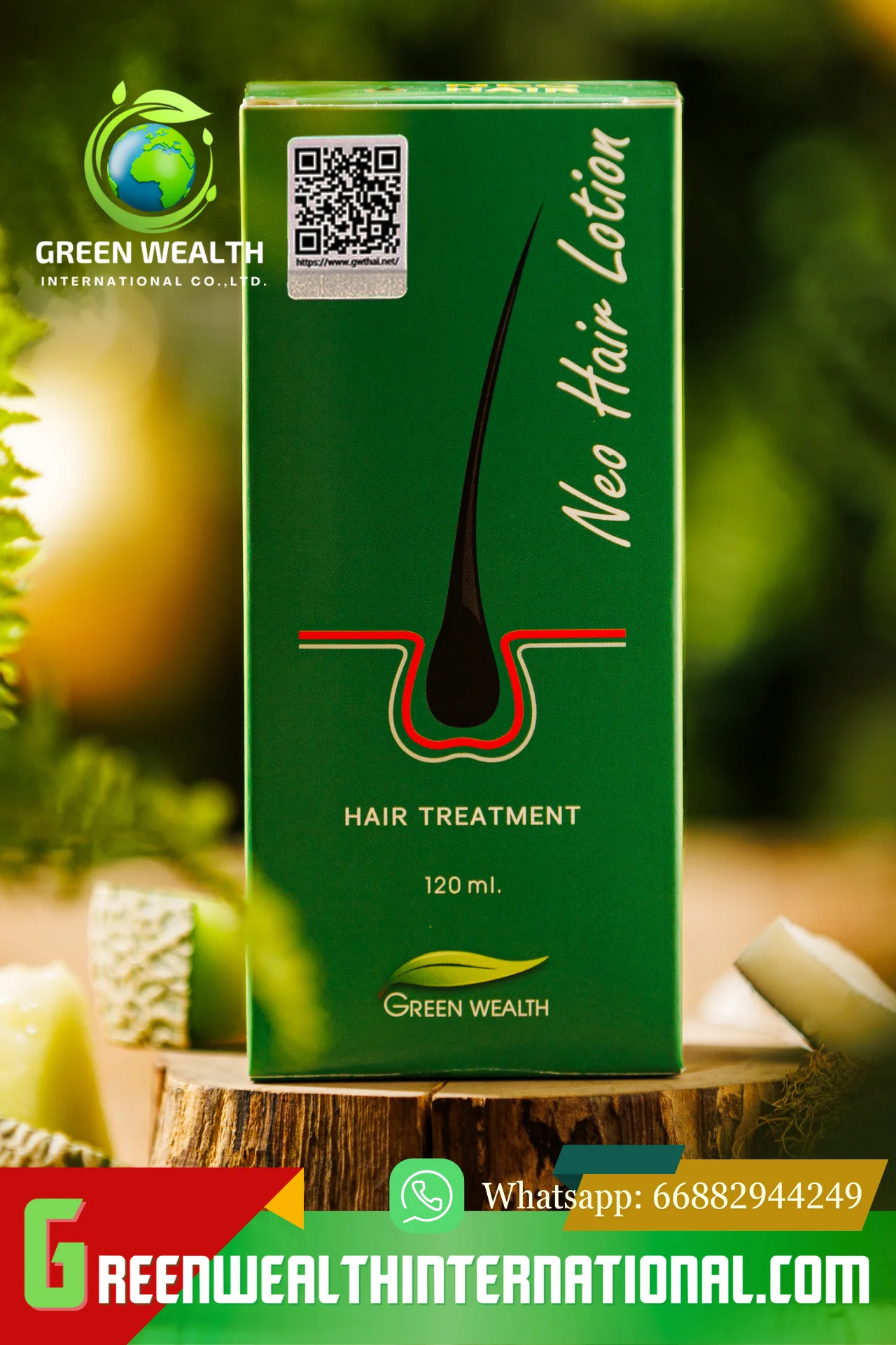 100% Genuine Thai Factory NEO Hair Lotion Spray Treatment for Smooth Hair Regrowth Treatments All Type Hair Care 120 ml. Bottle