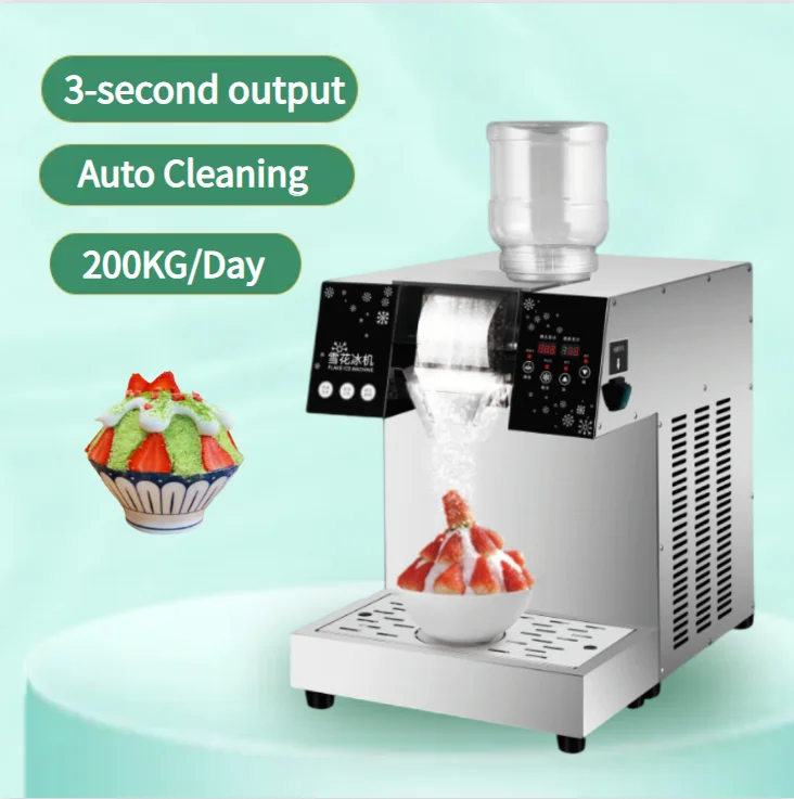 Korean Bingsoo Kakigori Mini Type Edible Noodle Ice-cream Shaved Snow Ice Roller Food Bingsu Maker Machine Trade Stainless Steel