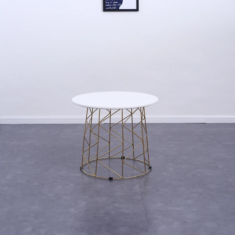 
chinese high-end Popular furniture desgin modern metal rose gold round side coffee table for living room 