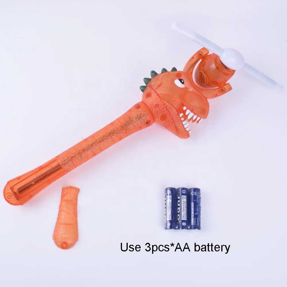 Child gift transparent plastic dinosaur shape boys 12 led music windmill  strip light up spinning wand toy