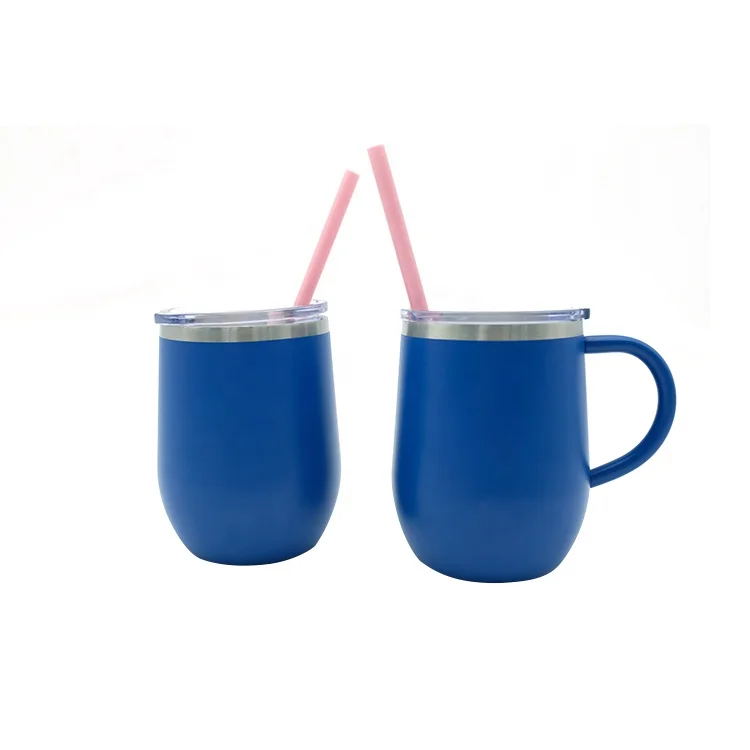 
Hot Sell Good Quality Vacuum Insulated 12oz Travel Double Wall Stainless Steel Cup /coffee Wine Tumbler With Lid And Straw 