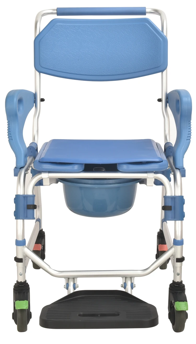 High-quality stainless steel for hospital patients and elderly with backrest portable commode chair