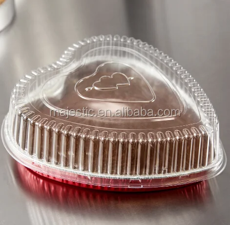 New design heart shape tart cake colored aluminum foil food container disposable eco-friendly home kitchen backing CUC117