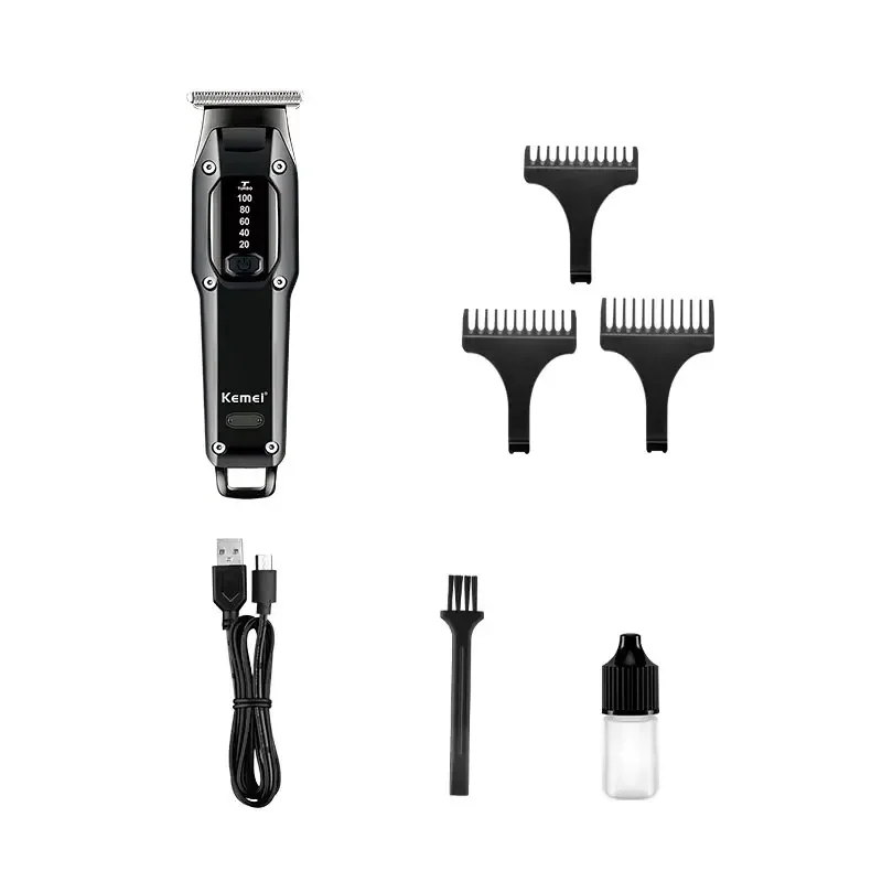KM-659 Grooming Cordless Barber Clippers Hair Cutting Rechargeable USB Beard Trimmer Professional Hair Clippers for Men