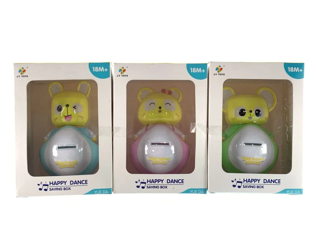 2023Cute rat mouse piggy bank love to eat money and dance coin bank money saving box makes a perfect unique gift for child