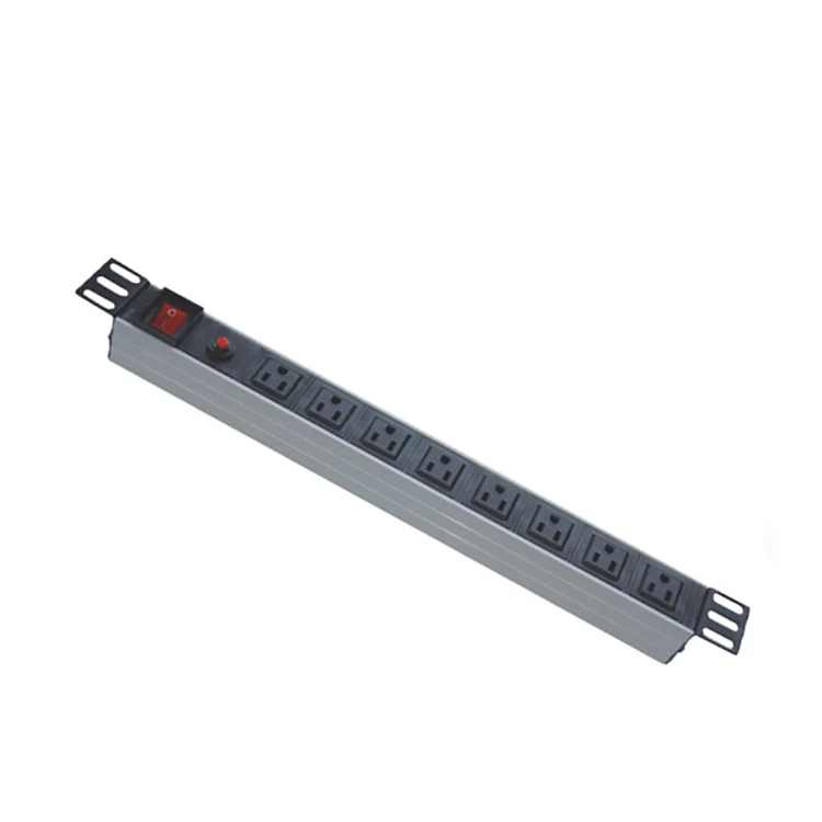 1U PDU Server Rack Power Distribution Unit 2/4/6/8/14 Way 10A 16A 230V 250V Horizontal Universal Socket Switch EU/UK/US Plug