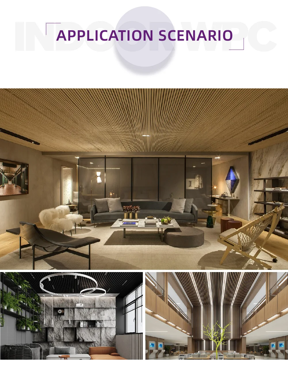 Anti-Slip Wpc Ceiling Government Buildings WPC 3D Ceiling Designs Pvc Drop Ceiling