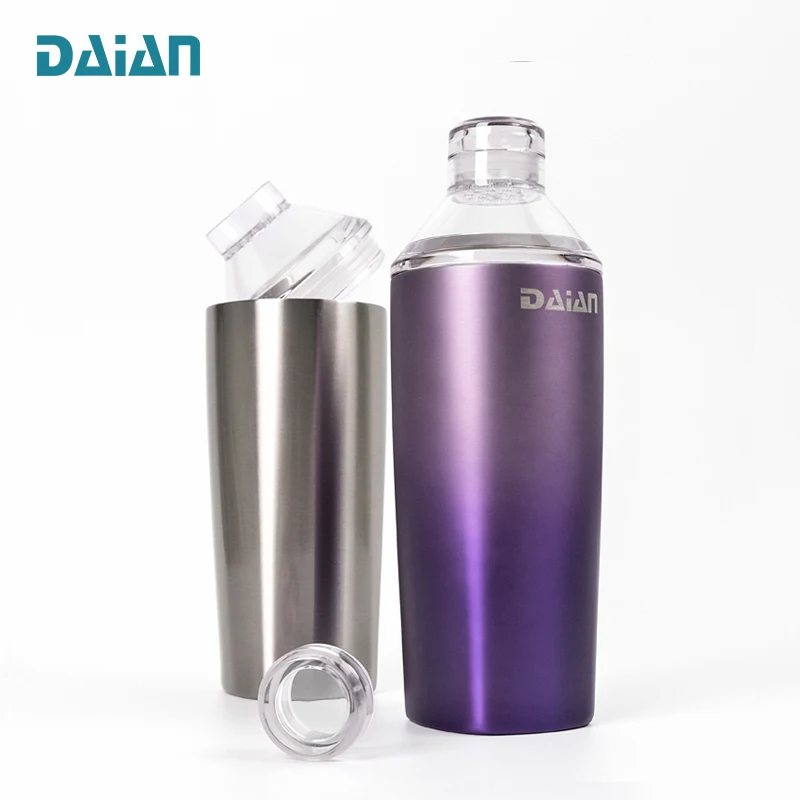 Daian Modern Vacuum Insulated Stainless Steel Drinks Mixing Martini 20oz Cocktail Shaker
