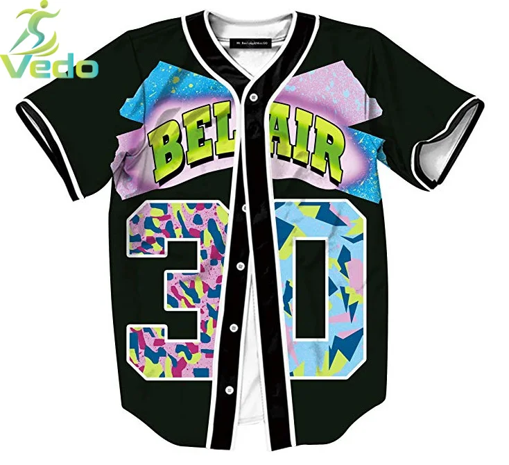 Wholesale Custom Sublimation Printing Polyester Short Sleeve Baseball Jersey