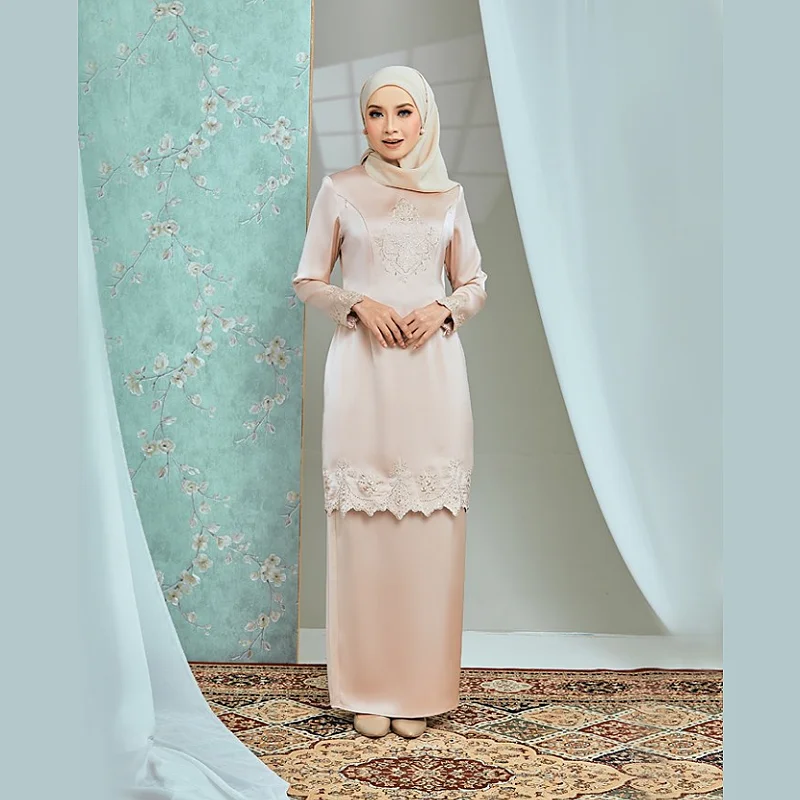 SIPO Eid Modern Islamic Casual Suits baju muslimah women Tops and Lined Skirts Two Pieces Set Ladies Fashionable Muslim