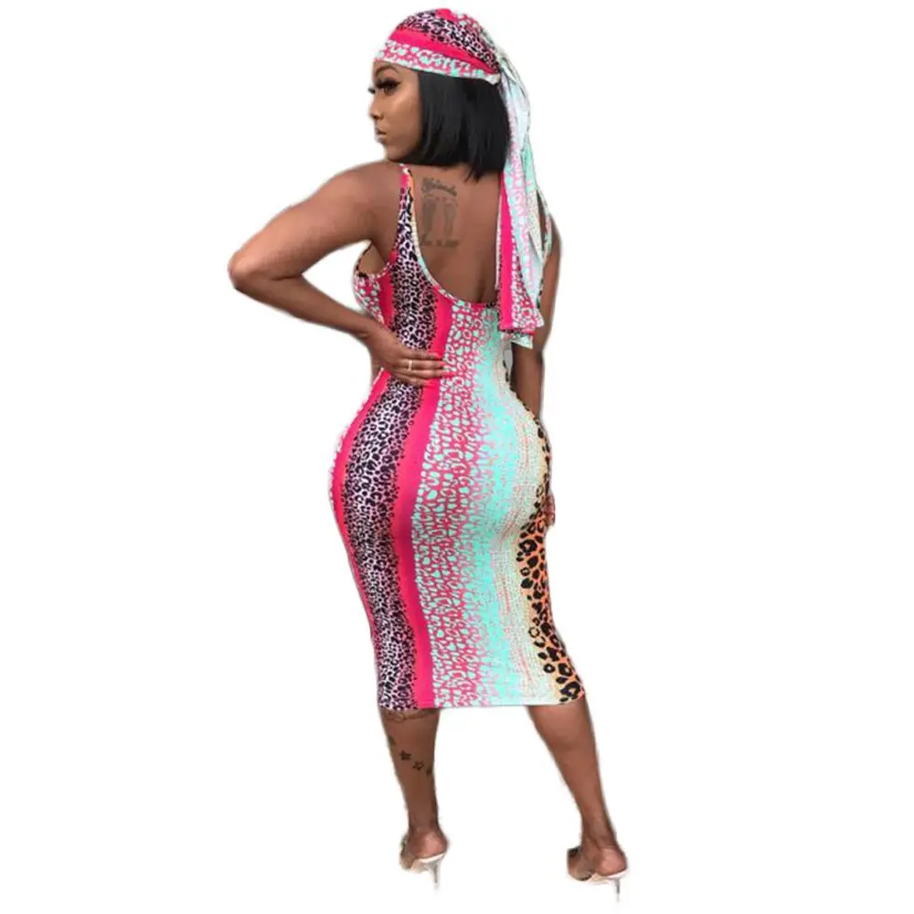 
OJS9129 2021 new arrival summer ladies dress sleeveless slim printed sexy party club full length women girls clothing dress 