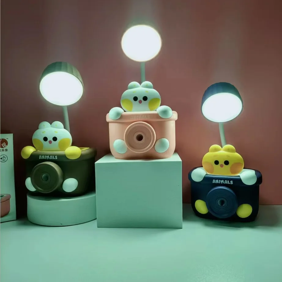 Kids Bedside Table Lamp Led Mini Charging Study Desk Lamp Student Led Lamp Table with Pencil Sharpener Sharpener