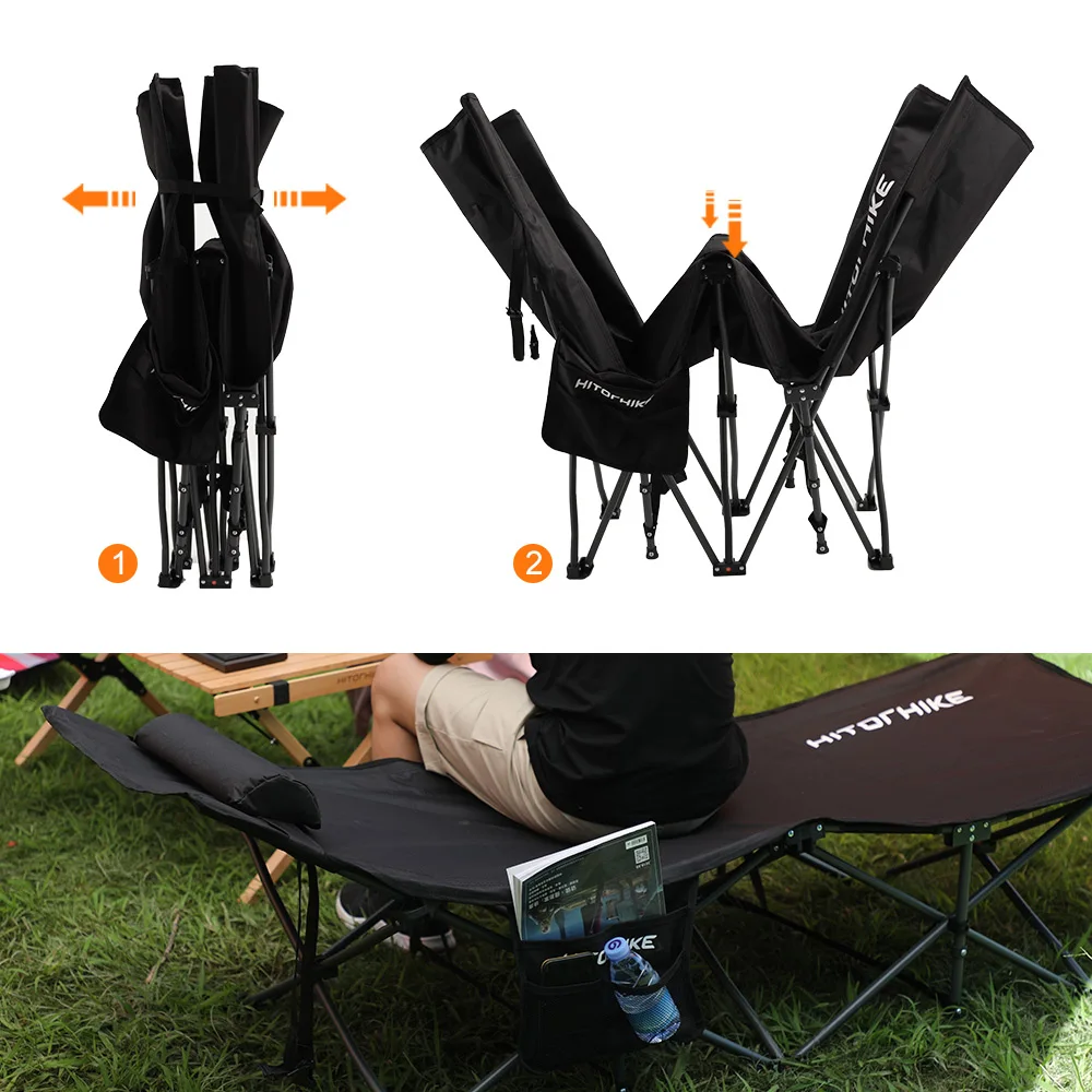 Hitorhike new style iron frame folding camping cot sleeping bed portable outdoor cots