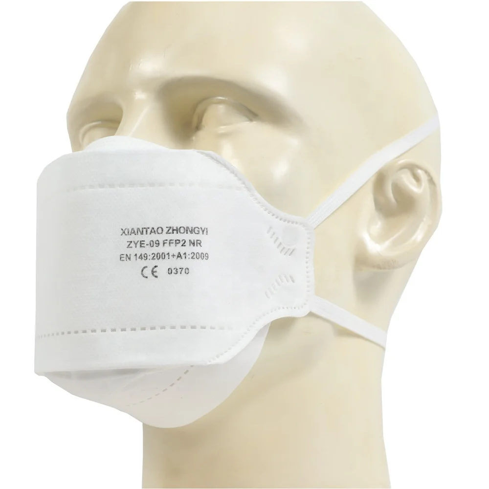 Fish shaped 3 Side style disposable FFP2 half mask meets EN149:2001 CE FFP2