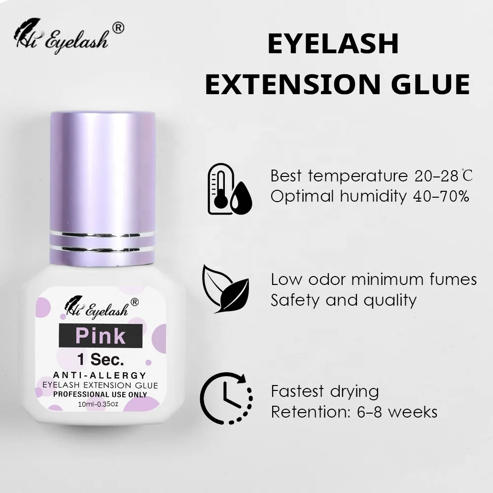 Clear Sensitive Eyelash Extension Glue Low Fume Fast Drying for Professional Use Long Lasting Lash Adhesive Super Strong