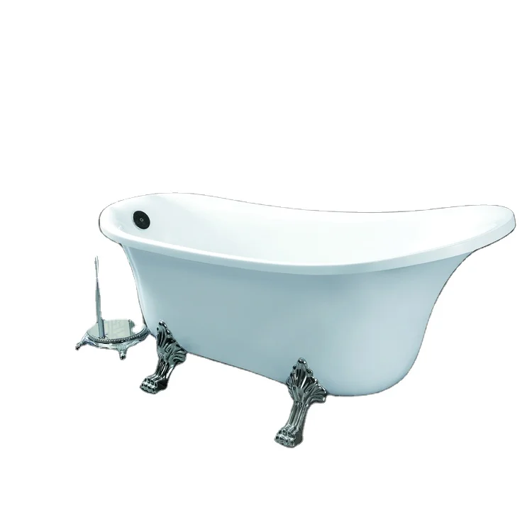 Vintage Clawfoot Bathtub 4 Legs Soaking Claw Foot Acrylic Bath Tub Freestanding Acrylic Clawfoot Bathtub