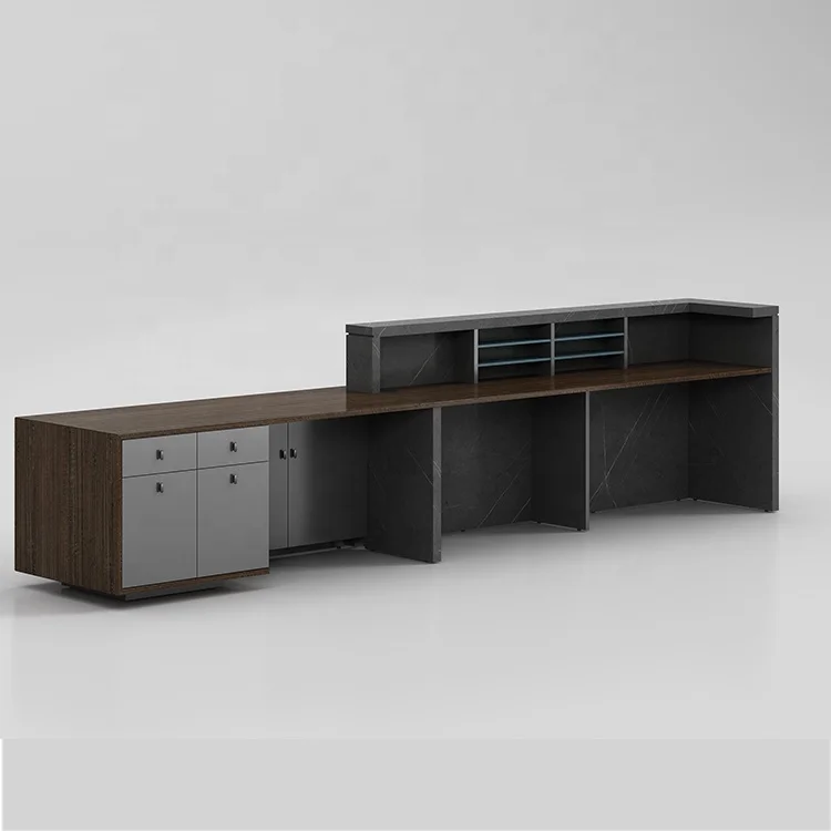
Front Desk Counter Reception Company Modern Style Reception With Partition 